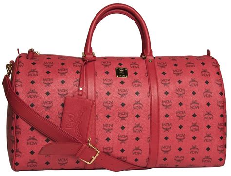 mcm duffle bag replica|mcm black bag with red.